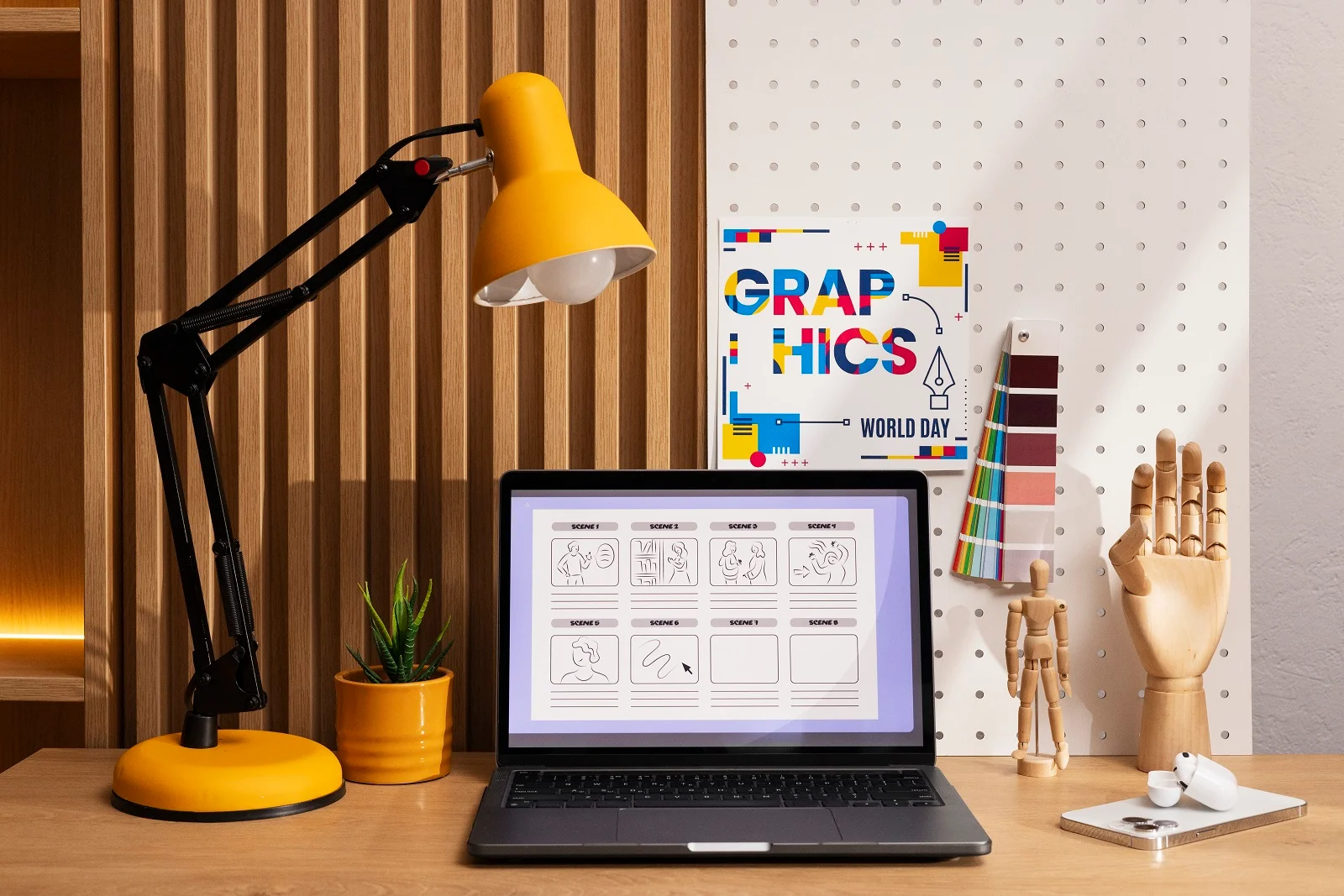 Graphic design studio workspace